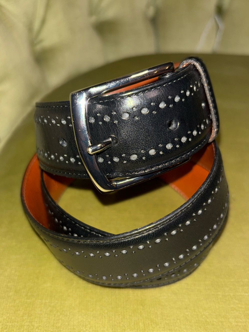 Allen Edmonds Belt Manistee Color Black Size 38